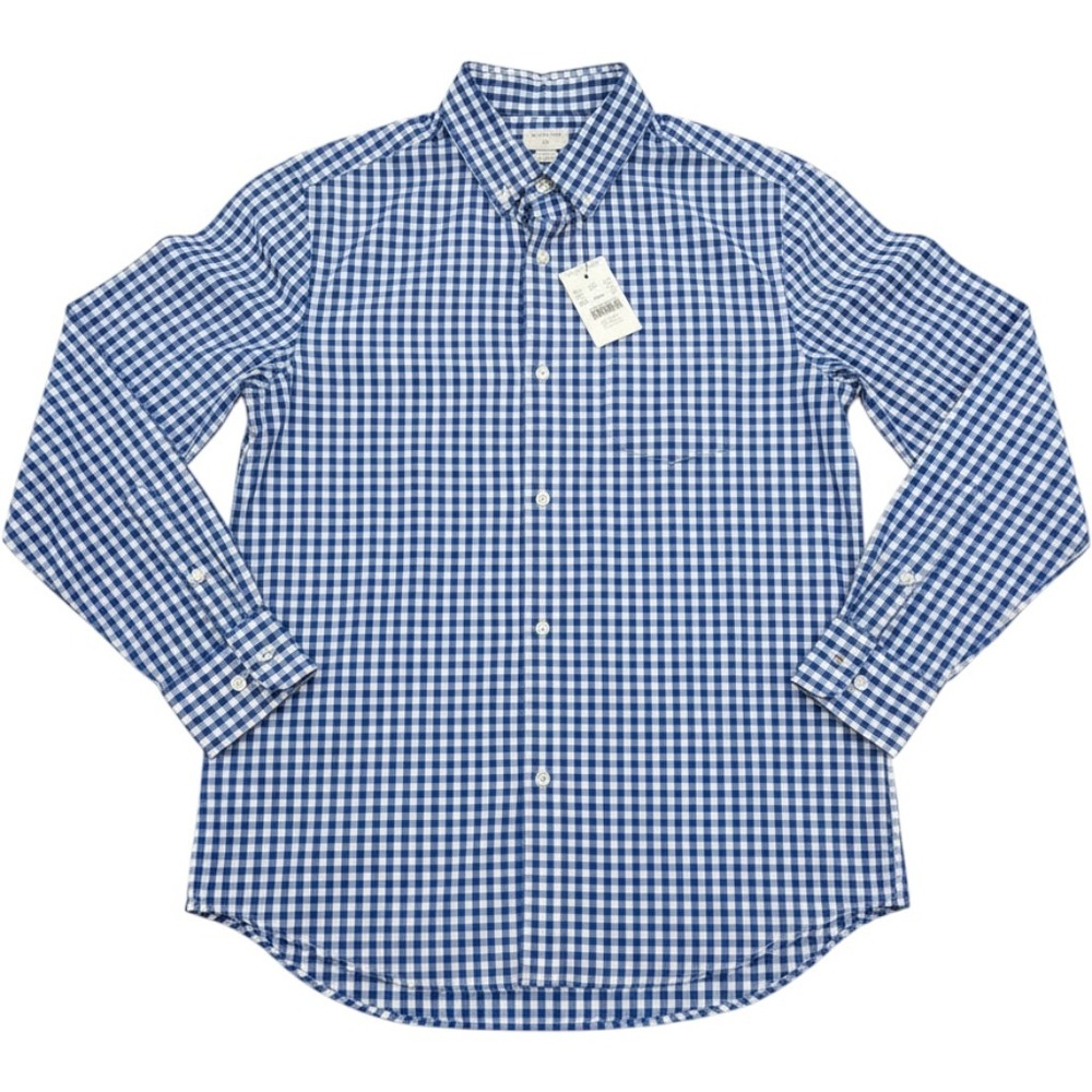 Crewcuts Button Down Shirt Kids 12 Blue Gingham Check J5169 New